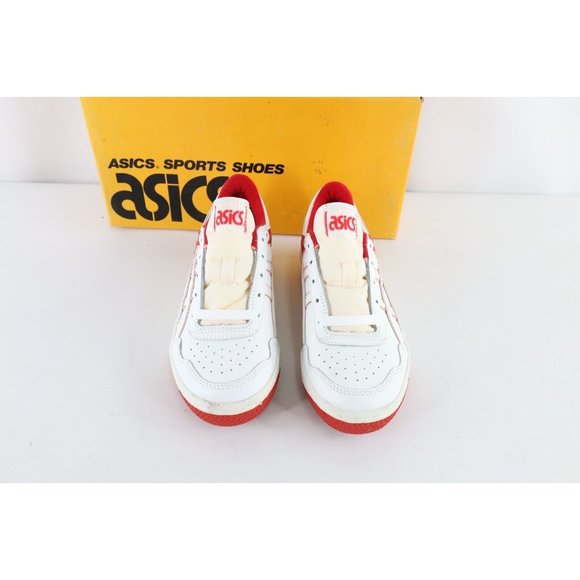 NOS Vintage 90s Asics Mens Size 6 Spell Out Outrage Lo Sneakers Shoes White Red main image 9
